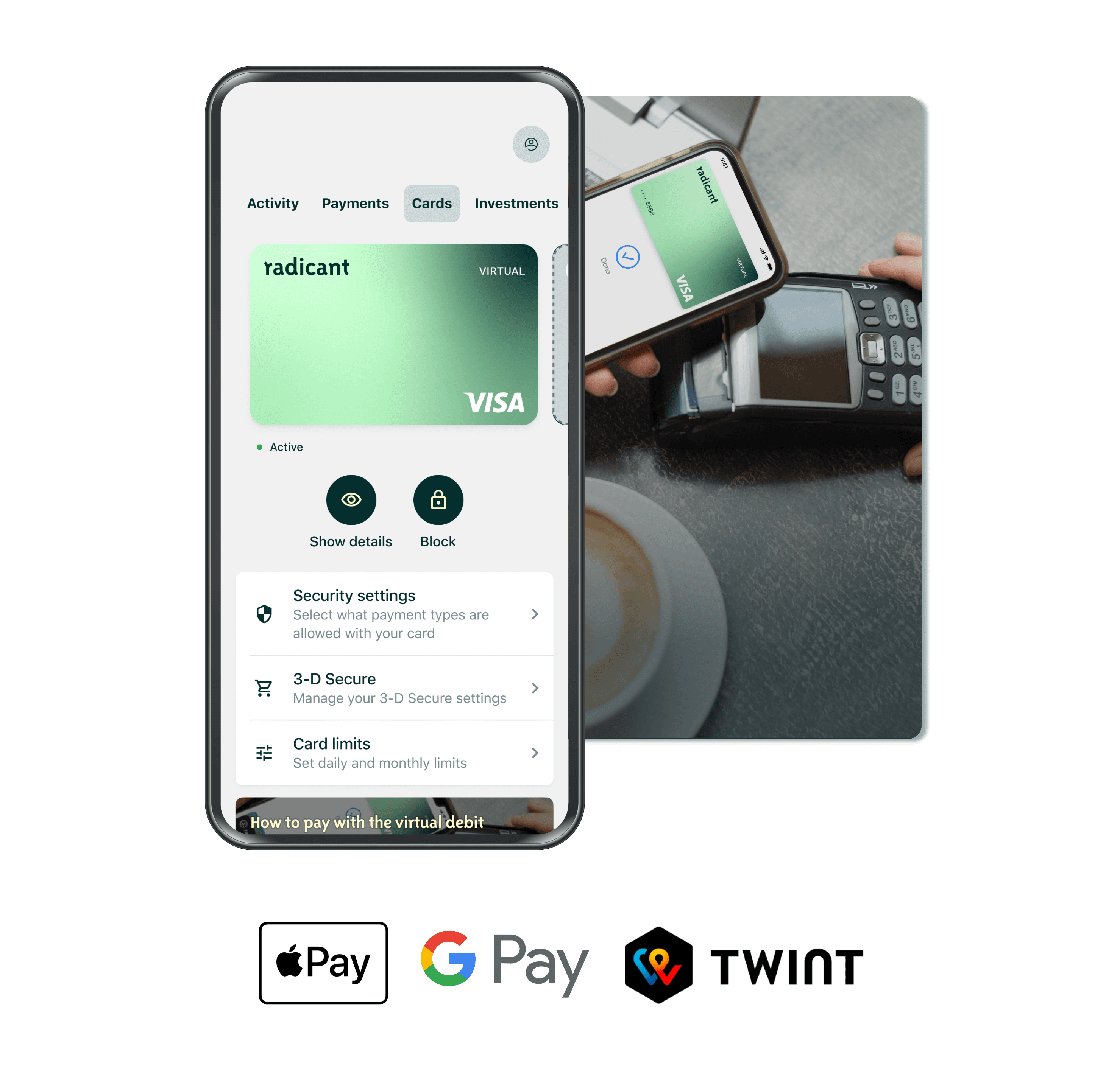 Easy digital contactless payment – with your radicant debit card