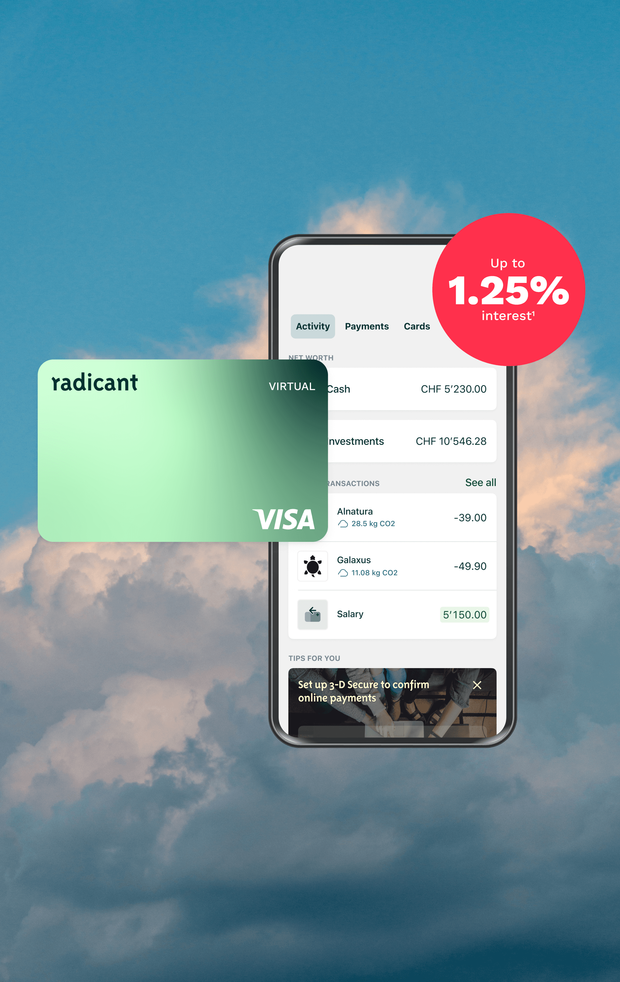  Free account (Switzerland) in just 5 minutes – with radicant.